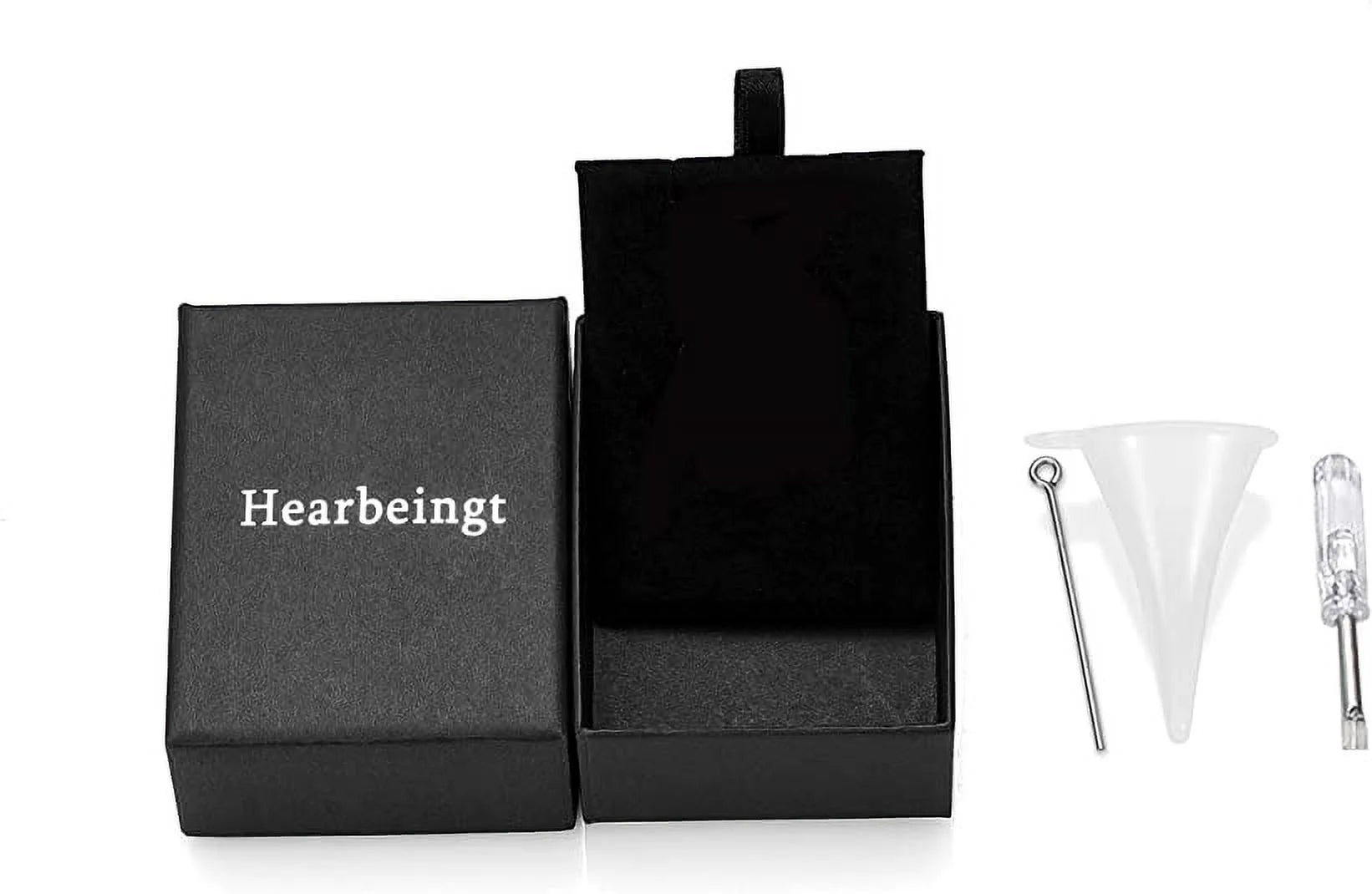 Cylinder Cross Heart Memorial Urn Necklace, Stainless Steel, 3 Pieces Set